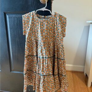 Pink Chicken orange and teal Tiered Ruffled Sundress